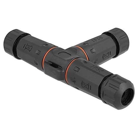 DELOCK CONNECTEUR DE CÂBLE EN T POUR EXTÉRIEUR 3 BROCHES IP68 À VISSER 86917