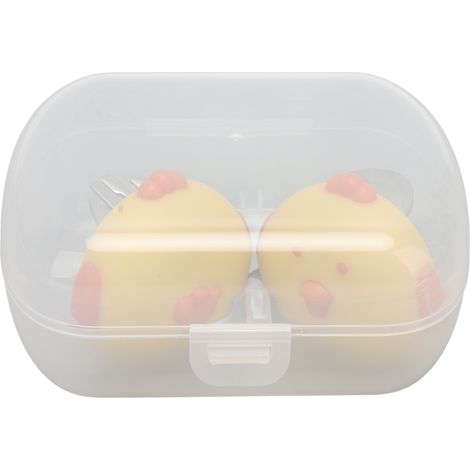 Ensemble Fourchette Cuillère Bébé en Acier Inoxydable, Poignée Courte Portable pour Maternelle et École, Couleur Jaune (1/5)