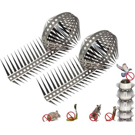 Lot de 2 épines anti animaux grimpantes pour oiseaux et écureuils Pour mangeoires à oiseaux, répulsif contre les pigeons et les écureuils (1/4)