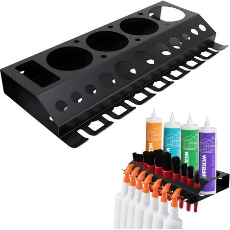 Étagères pour Bouteilles Pulvérisateurs, Mural pour Flacons Pulvérisateurs pour Bombes Aérosols et Organisateur d'Outils Électriques, Support d'Atelier (1/5)