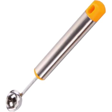 Outil de cuillère à pastèque, cuillère à fruits en acier inoxydable, coupe-poignée antidérapante avec double forme de boule, à de qualité alimentaire avec prise facile, outils de cuisin