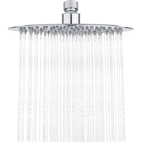 Round shower head, stainless steel shower head, silver, diameter 20 cm (1/5)