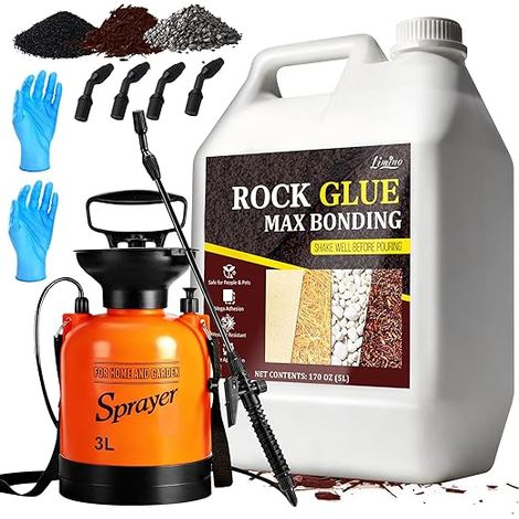 Mulch Glue with Sprayer Gravel for Outdoor Landscaping, Quick Dry Clear Binding Stabilizer (1/5)