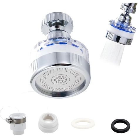 Filtre à eau pour Robinet cuisine, Filtre à robinet 360° Robinet de cuisine domestique, robinet d'évier, Economie d'eau Purificateur (1/5)