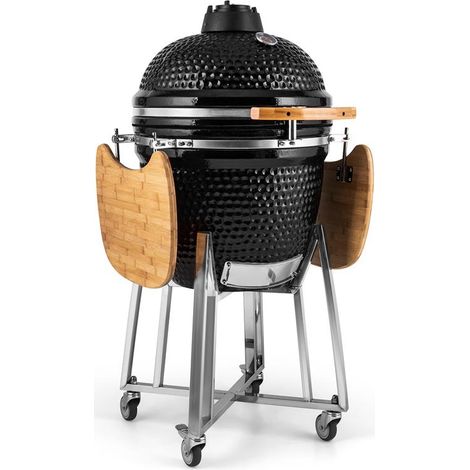 Klarstein – Grill Kamado en céramique 21 pouces – 1600 cm² surface de cuisson – Consommation réduite de charbon – Accessoires inclus : pierre à pizza, rack côtes (1/7)