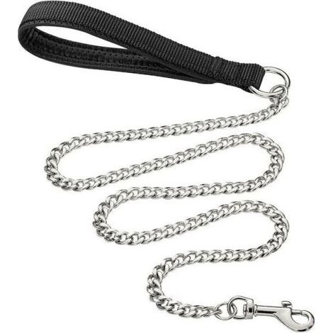 YUIT-Laisse pour Chien en Métal Robuste, 180cm Chaîne de Laisse pour Animal de Compagnie à L'épreuve de La Mastication avec Poignée Rembourrée Douce pour Chiens de Grande et Moyenne Taille (180cm3mm) (1/5)