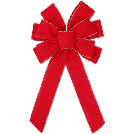 Décorations de Noël inspirées des films de Noël : rubans rouges avec nœuds décoratifs pour les oreilles : décorations pour sapin et couronnes (1/5)