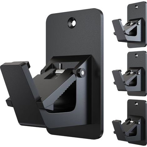 Staffe adesive per bastoni per tende senza foratura - installazione senza chiodi (confezione da 4, nere) (1/3)