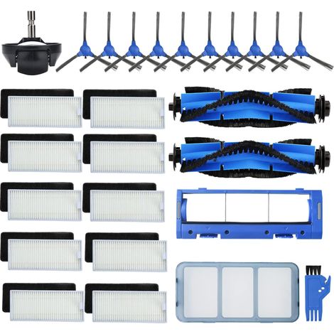 26 pezzi di ricambio compatibili con Eufy Robovac 11s 12 25C 15T 30C 35C 39C Lato ruota anteriore/Sweep/Filtro spazzola tamburo principale Coperchio spazzola principale/Alloggiamento/Coperchio protett (1/5)