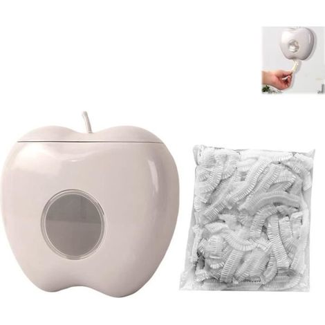 Boîte de rangement en plastique en forme de pomme - Boîte de rangement murale - Distributeur de film étirable jetable (1/4)