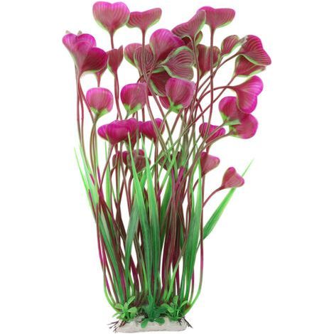 Artificial Plastic Aquatic Plant Vivid Ornament for Aquarium Fish Tank Garden Wine Red (1/5)