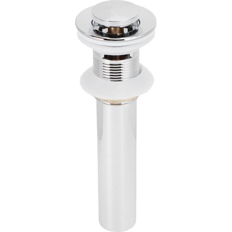 Bouchon de vidage chromé pour lavabo, mécanisme pop-up avec trop-plein, robinetterie salle de bain (drain chromé à trou)