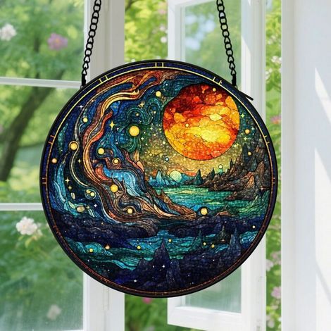 Capteur de soleil en vitrail - décoration spirituelle 9cm (1/4)
