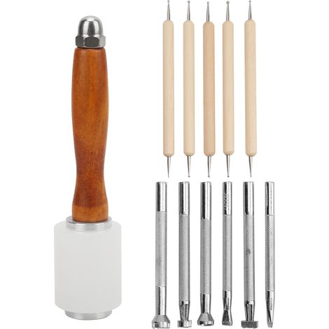 Leather Sculpture Stamping Tools Incisive DIY Durable Sturdy Convenient Leather Working Tools (1/5)