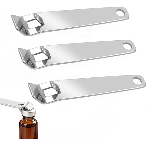 Lot de 3 mini-ouvre-flacons – Outil polyvalent en acier inoxydable pour retirer les capsules (médicaments, Botox, boissons) – Compact et résistant (1/5)
