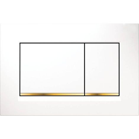 Gilt für Geberit Sigma20 (ehemals Sigma30) eckige Betätigungsplatte für Zweimengenspülung: Weiß, Gold (115.883.KK.1) (1/4)