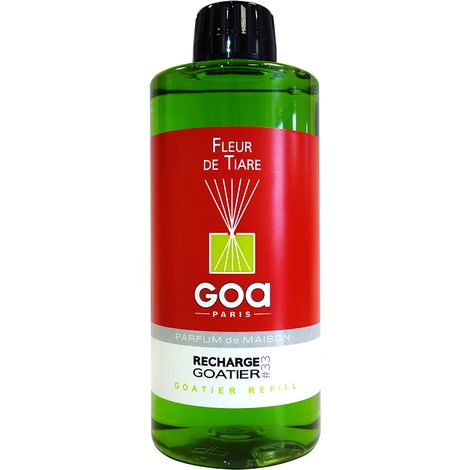 Recharge diffuseur huile essentielle fleur de tiaré 500 ml – Plastique vert – Parfum tropical enivrant – Pour espaces confinés – GOA