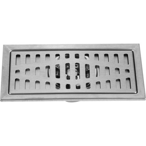 1pc Floor Drain with Removable Cover, Rectangular Sink 200 x 100mm, Stainless Steel Shower Drain, Grate Siphon for Bathroom WC Laundry Garden Kitchen (1/5)