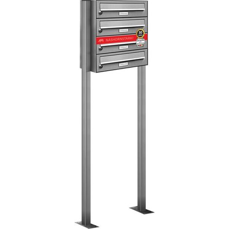 4er Edelstahl Stand Briefkasten Anlage Freistehend (1/5)