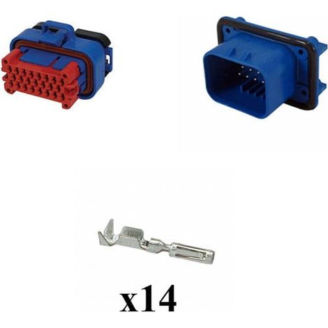 Kit Connettore Ampseal Maschio Femmina 14 Vie blu da circuito stampato 90°