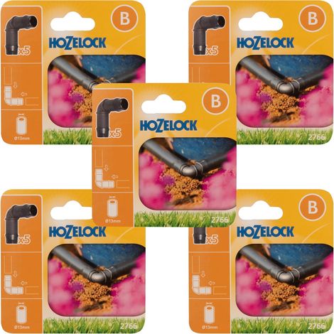 25 x Hozelock 2766 13mm 90 Deg Right Angle Elbow Connectors Irrigation Watering (1/3)