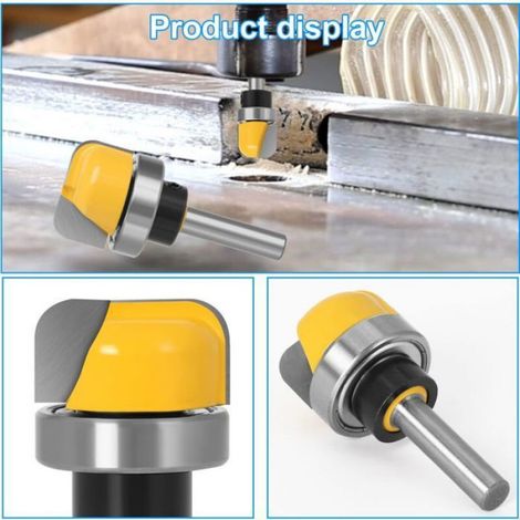 Lot 3 Fraise bois, Tige 6mm, Carbure, Diamètres 12,7-28,5mm, Double lame, Pour défonceuse CNC (1/4)
