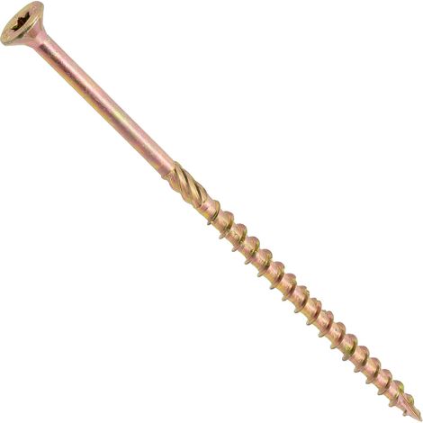 Packung mit 25 Holzschrauben Ø6x140mm Senkkopf, verzinkter Stahl, T30-Antrieb für Tischler- und Terrassenbau (1/5)