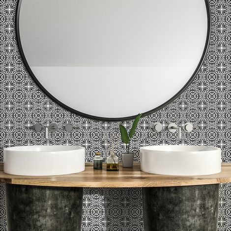 Sticker Mural Carrelage adhésif Cuisine Salle de Bain - 24 STICKERS CARRELAGES AZULEJOS MARTINIA - 24stickers10x10cm (1/5)