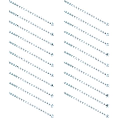 20 Vis à tête hexagonale M6x160 mm, Boulon à embase en acier, Accessoires de fixation robustes (1/5)