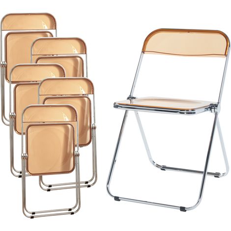 Klappstuhl Pornainen 6er Set Orange, transparent [en.casa]
