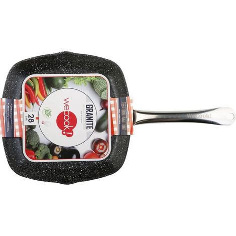 WECOOK GRIGLIA STRISCE 28X28CM ANTIADERENTE ALLUMINIO 3MM TODOFUEGO GRANITO 75028