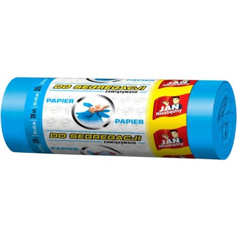 Sacs poubelle résistants 35 l pour papier, lot de 20, bleus