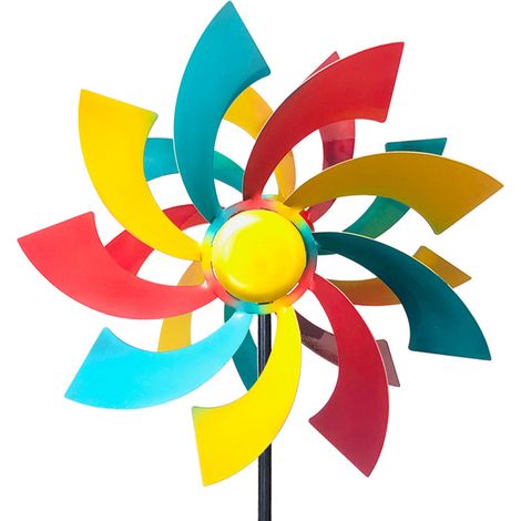 Veleta decorativa para jardín, 137 cm de altura, veleta metálica multicolor para jardín y patio, veleta escultural para decoración exterior. (1/5)