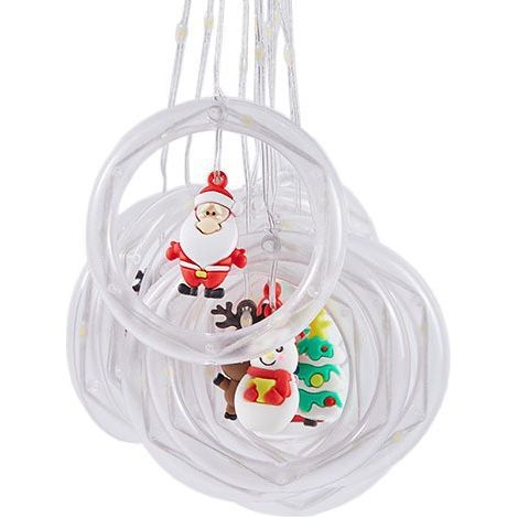 Rideau Lumineux Noël Guirlande Rideau Lumineux Fenêtre Intérieur USB Blanc Chaud (1/3)