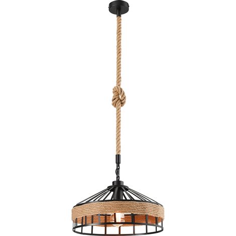 Plafonnier rond de style rustique, luminaire à fixation au plafond, plafonnier réglable en hauteur, Luminaire (1/5)