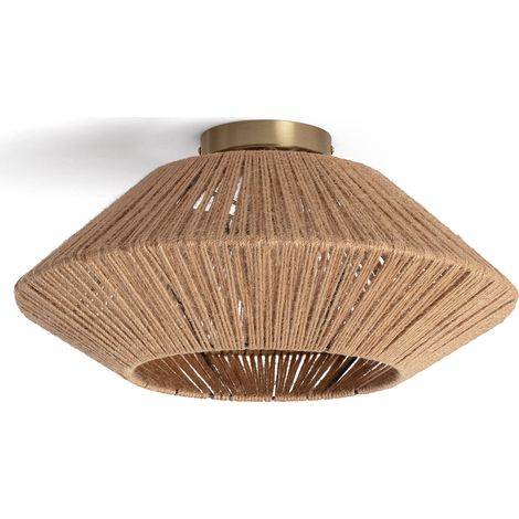 Ledkia – Plafonnier en corde naturelle Big Moksha – Design chic pour salon et chambre – Ampoule E27 non incluse – Résistant aux agents extérieurs