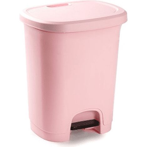 Cubo basura plastico apertura pedal 8 Litros Rosa (1/4)