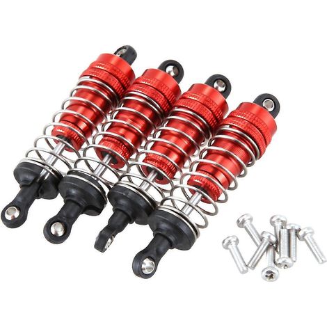 4 amortisseurs de rechange en métal, compatibles avec la voiture de course télécommandée 4x4 de classe D 1/14 (réf. 144001), rouge. (1/5)