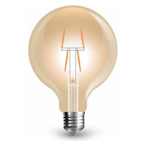 V-Tac VT-2004 LED-Glühbirne E27 4 W G80-Filament, Globus-Vintage-Effekt, bernsteinfarbenes Licht 2200 K – 7148