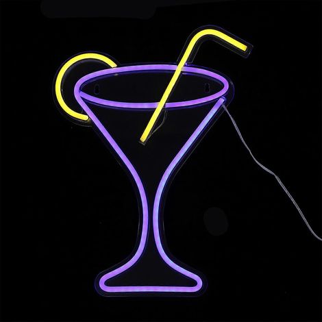 Lampe néon de nuit compatible avec la décoration et l'utilisation comme lampe néon LED pour cocktails (1/5)