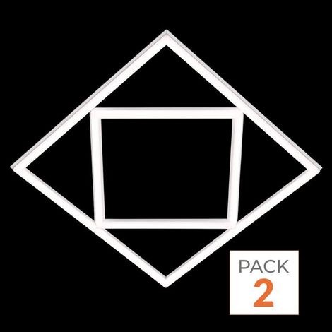 Panneau LED Cadre Forme Diamant 60x60 64W - Pack de 2 - Blanc Neutre (4000K - 5500K) - SILAMP (1/2)