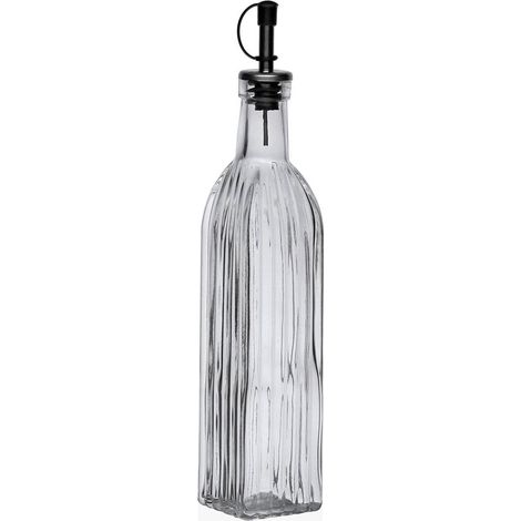 VERSA aceitera vidrio decorada 500 ml 5,5x30 cm , Aceitera vidrio decorada 5,5 x 30 cmMarca VersaAceitera en cristal con capacidad de 500 mlTapón antigoteo