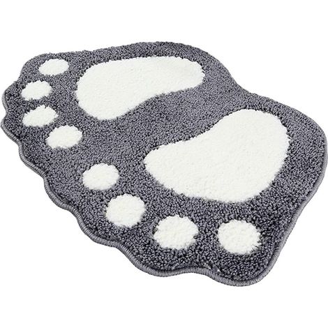 Tapis de bain/d'entrée/de salle de bain - Motif empreintes de pattes adorable, idéal pour les toilettes, la baignoire et la douche. Antidérapant, absorbant, à séchage rapide, lavable et résistant - 40