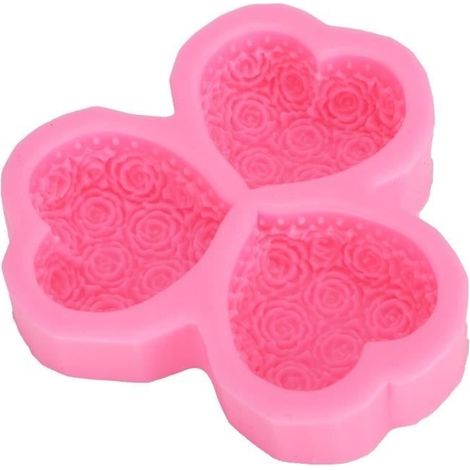 Moules à savon en silicone, moule en silicone rose moule à savon bricolage, moule en silicone fleur rose pour faire du plâtre (1/4)