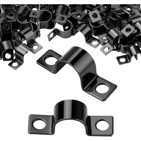 4mm U Clamps U-Clamps Two Hole U-Clamp Pipe Carbon Steel U-Tube Clamp Ring Fixing Hose for 4mm Flexible Cables Fences (1/5)