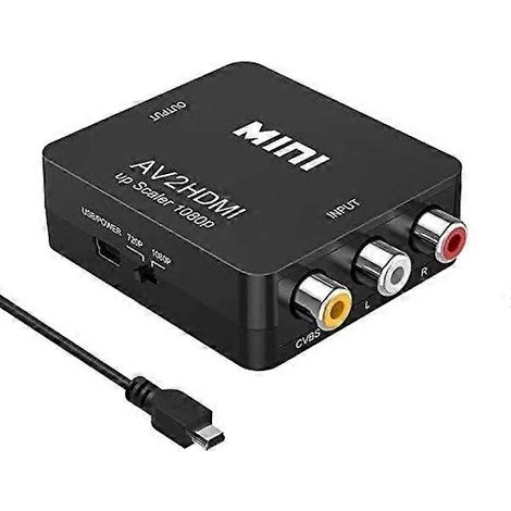Convertisseur/adaptateur RCA AV vers HDMI 1080p universel noir (1/5)