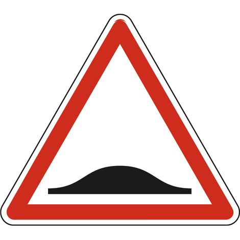 Panneau de signalisation danger - Ralentisseur type dos-d'âne - Triangulaire - Gamme Ecolign - Classe 1 - 500mm