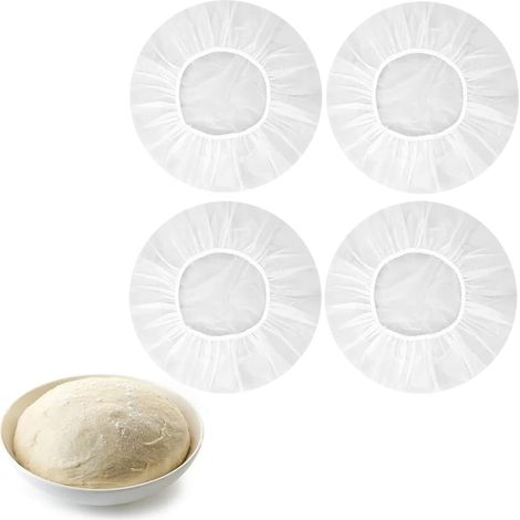 4 Pieces Cooking Cap, Food Cover Banneton Covers for Bread Elastic Fermentation Basket Lid Reusable Bread Baking Accessories (1/5)