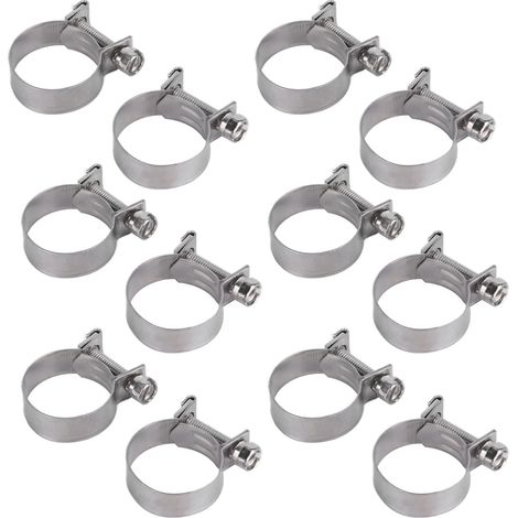 Lot de 20 mini colliers de serrage en acier inoxydable pour tuyaux, destinés aux secteurs de l'automobile, de la pétrochimie et de la pharmacie (17-19 mm). (1/5)