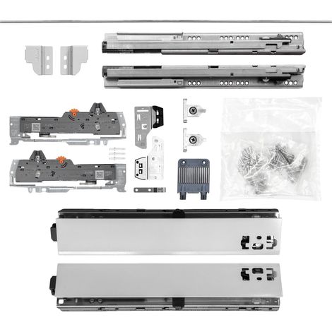 BLUM Schubladenschienen TANDEM SET Zargenhöhe 68mm, mit TIP-ON BLUMOTION Einheit, 30kg, NL450mm, grau, bis max. KB1400mm (1/5)